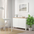 BESTÅ Storage combination with doors, white, Lappviken/Stubbarp white, 120x42x76 cm