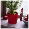 VINTERFINT Plant pot, dark red, 12 cm