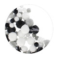 Pompoms 90pcs, white, grey, black