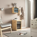 TROFAST Storage combination with box/trays, light white stained pine grey/dark grey, 32x44x52 cm