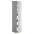 METOD / MAXIMERA High cabinet with drawers, white/Bodbyn grey, 40x60x200 cm