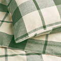 BESKSÖTEMAL Duvet cover and pillowcase, green/check, 150x200/50x60 cm