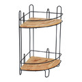 Bisk Bathroom Double Corner Shelf Umbra Plus, bamboo/black