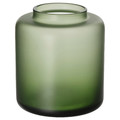 KONSTFULL Vase, frosted glass/green, 10 cm