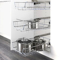 METOD High cabinet w shelves/wire basket, black Kallarp/high-gloss dark red-brown, 40x60x200 cm