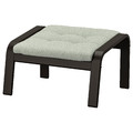 POÄNG Footstool, black-brown/Gunnared light green