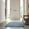 TIDTABELL Rug, flatwoven, grey-blue, 80x150 cm