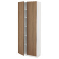 METOD High cabinet with shelves, white/Tistorp brown walnut effect, 80x37x200 cm