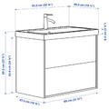 TÄNNFORSEN / ORRSJÖN Wash-stnd w drawers/wash-basin/tap, light grey, 82x49x69 cm