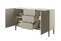 Cabinet with 2 Doors & 3 Drawers Nicole 150cm, cashmere/black legs