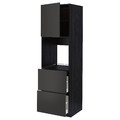 METOD / MAXIMERA Hi cab f ov w dr/2 frnts/2 hi drwrs, black/Nickebo matt anthracite, 60x60x200 cm