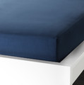 ULLVIDE Fitted sheet, dark blue, 160x200 cm