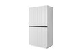 Wardrobe Nicole with Drawer Unit 100 cm, matt white, black handles