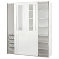 PAX / GRIMO Wardrobe with sliding doors, white/clear glass white, 200x66x236 cm