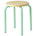 DOMSTEN Stool, light green/pine