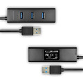 AXAGON Charging Hub HUE-S2BL 4x USB 3.2 Gen 1 1.2m Cable, MicroUSB Charging