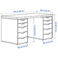 MITTCIRKEL / ALEX Desk, lively pine effect white, 140x60 cm