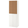 SMÅSTAD / PLATSA Wardrobe, white cork/with 2 clothes rails, 60x42x181 cm