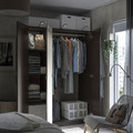 PAX / FORSAND/ÅHEIM Wardrobe combination, dark grey/mirror glass, 150x60x201 cm