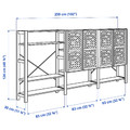 IVAR Shelving unit with doors, pine, 259x30x124 cm