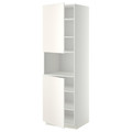 METOD High cab f micro w 2 doors/shelves, white/Veddinge white, 60x60x200 cm