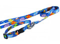 Matteo Dog Leash 25mm, blue graffiti