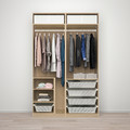 PAX / BERGSBO Wardrobe combination, white stained oak effect/white stained oak effect, 150x66x236 cm