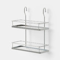 GoodHome Kitchen Wall Organiser Shelving Datil, silver