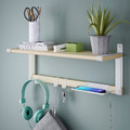 SKOMAKARE Wall shelf, white/aspen, 65x26 cm