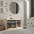 TROFAST Storage combination with boxes, light white stained pine grey-blue/dark grey, 93x44x52 cm