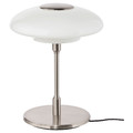 TÄLLBYN Table lamp, nickel-plated, opal white glass, 40 cm