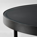 FRÖTORP Coffee table, anthracite marble effect/black glass, 88 cm