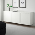 BESTÅ Wall-mounted cabinet combination, white/Hanviken white, 180x42x64 cm