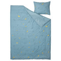 VÄNKRETS Duvet cover and pillowcase, banana pattern blue, 150x200/50x60 cm