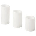 ÄDELLÖVTRÄD LED block candle, set of 3, white/indoor