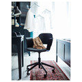 FJÄLLBERGET Swivel chair, black stained ash veneer/gunnared dark grey