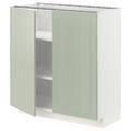 METOD Base cabinet with shelves/2 doors, white/Stensund light green, 80x37 cm