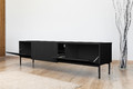 TV Cabinet Nicole 200 cm, matt black, black legs