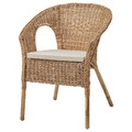 AGEN Armchair with cushion, rattan, Norna natural
