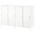 TROTTEN Cabinet with sliding doors, white, 160x110 cm