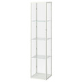 BLÅLIDEN / STRIMSÄV Glass-door cabinet with lighting, white