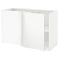 METOD Corner base cabinet with shelf, white/Voxtorp matt white, 128x68 cm