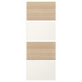 MEHAMN 4 panels for sliding door frame, white stained oak effect, white, 75x201 cm