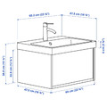 ÄNGSJÖN / BACKSJÖN Wash-stnd w drawer/wash-basin/tap, brown oak effect, 60x48x39 cm