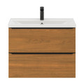 Goodhome Wall-mounted Basin Cabinet Imandra Slim 80cm, walnut