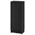 BILLY / OXBERG Bookcase with door, black oak effect, 40x30x106 cm