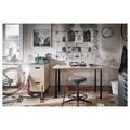 LINNMON / ADILS Desk, white stained oak effect/black, 100x60 cm