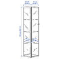 BLÅLIDEN Glass-door cabinet, white, 35x32x151 cm