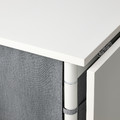KALLHÄLL Gateleg table with storage, white/light grey, 89x98 cm