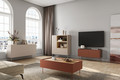 TV Cabinet with Drawer Desin 120, ceramic red/nagano oak